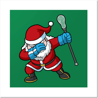 Lacrosse Lax Dabbing Santa Claus Christmas Posters and Art